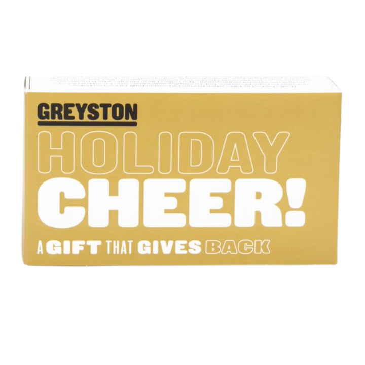 Holiday Cheer! gift box sleeve available on all 8 piece Greyston Bakery brownie & blondie gifts, free of charge