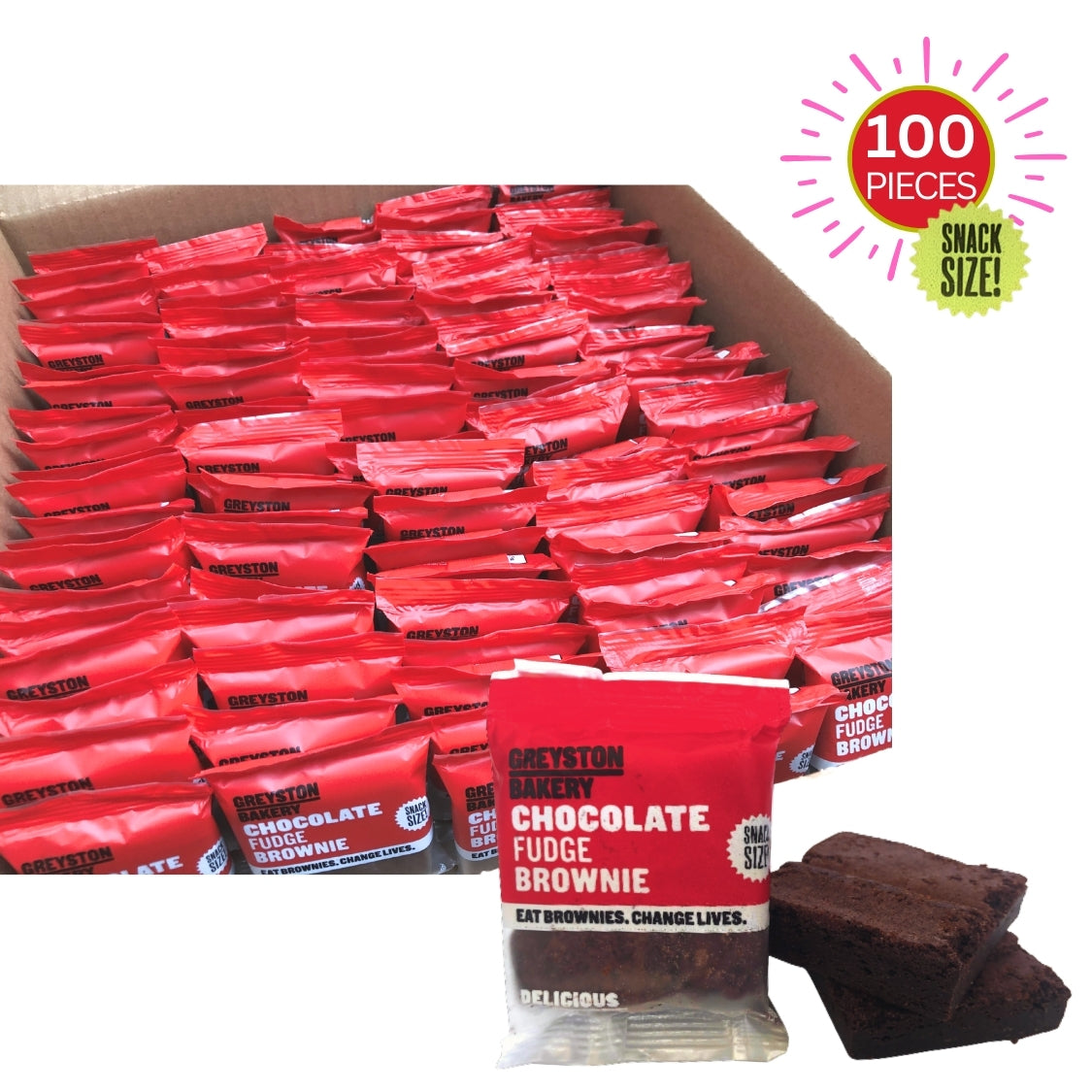 Snack Size Brownie & Blondie Bites- 100 Count Bulk Party Pack (Best Value!)