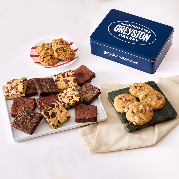 Curated Brownie & Cookie Assortment 20 PCS Large Gift Tin