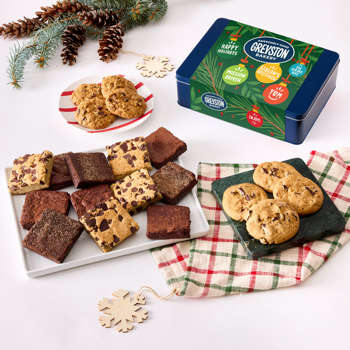 Curated Brownie & Cookie Assortment 20 PCS Large Gift Tin